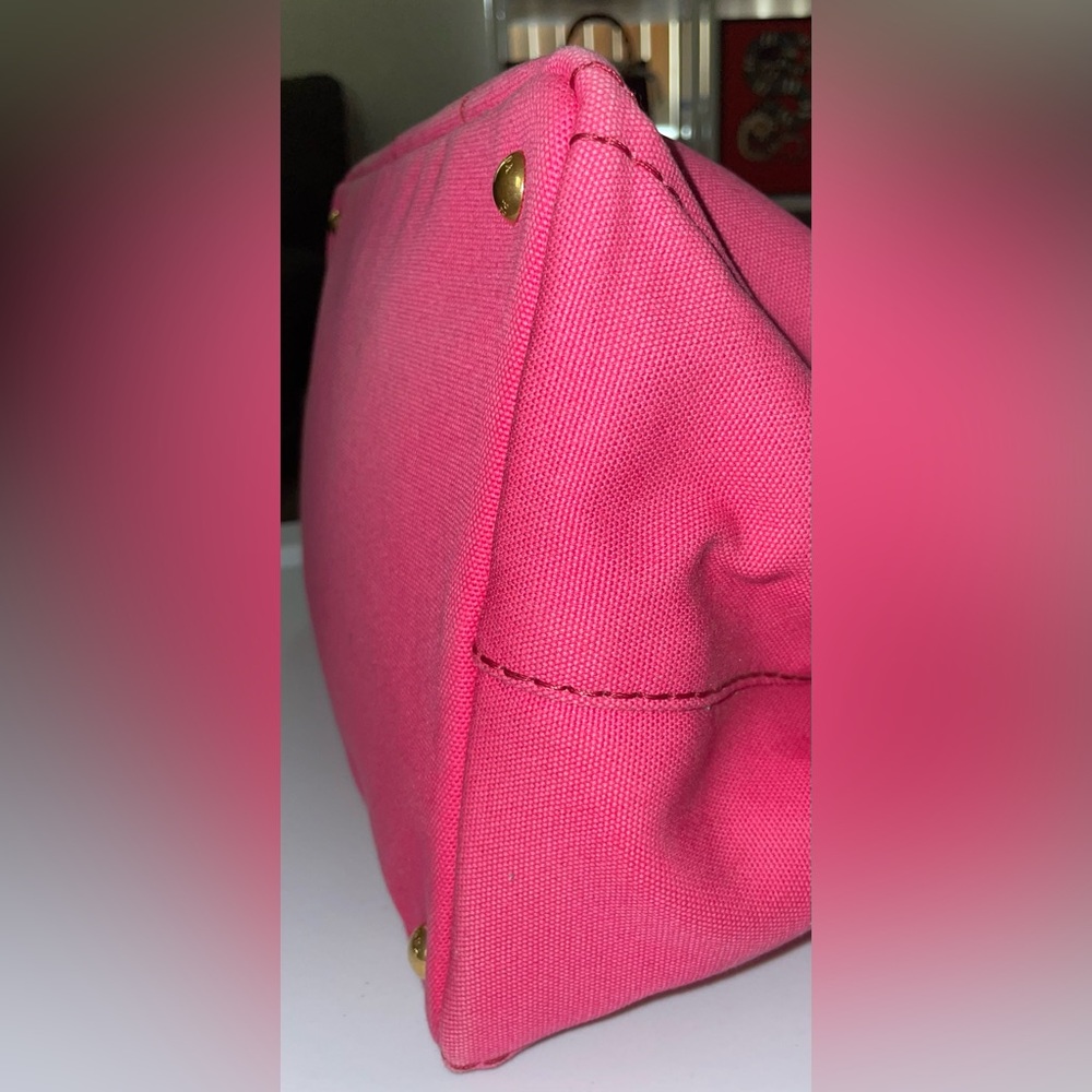 Prada Canapa classic pink denim tote bag No Detachable strap & Dustbag EUC - Picture 11 of 17